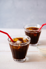2 glasses of iced coffee