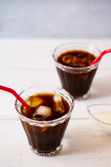 2 glasses of iced coffee