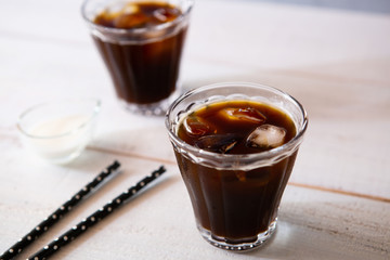 2 glasses of iced coffee