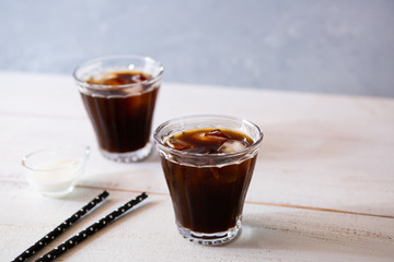 2 glasses of iced coffee