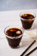 2 glasses of iced coffee