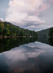 Stormy Sky over Lake in Nantahala National Forest in North Carolina in Autumn