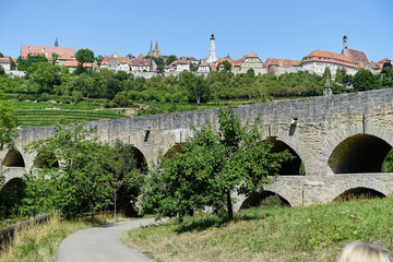 Double Aquaduct with Medieval Rothenburg, Germany in the background