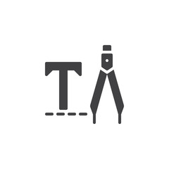 Logo design vector icon. filled flat sign for mobile concept and web design. Divider, drawing compass glyph icon. Symbol, logo illustration. Pixel perfect vector graphics