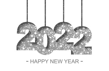 Happy New Year 2022 - greeting card, flyer, invitation - vector