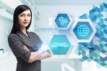 The concept of business, technology, the Internet and the network. A young entrepreneur working on...