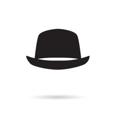 bowler hat icon- vector illustration