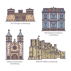Set of isolated Luxemburg landmarks in thin line