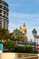 Naklejka premium View from afar on the building of the opera and casino in Monte Carlo