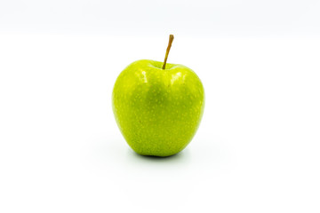 Green apple on a white background