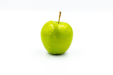Green apple on a white background