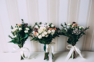 A wedding bouquet of roses.