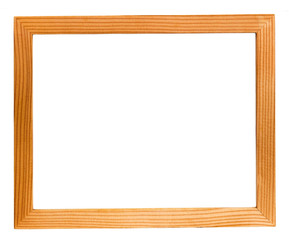 wood picture frame Isolated path and over white background