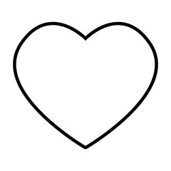 heart icon cartoon in black and white