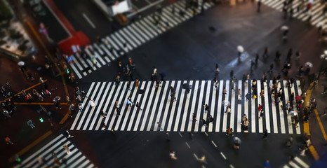Shinjuku crossing - motion blurr of people