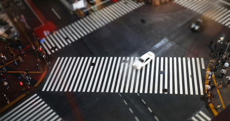 Shinjuku crossing - motion blurr of cars
