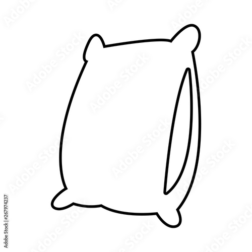 Soft Pillow Cartoon In Black And White Stock Image And Royalty