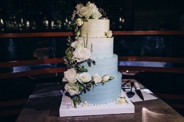 Multi-level wedding cake.