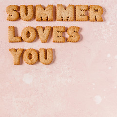 Crackers Arranged as a Phrase Summer Loves You