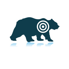 Bear Silhouette With Target Icon