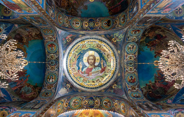 Fototapeta na wymiar Interior of the St Isaac Cathedral in Russia.