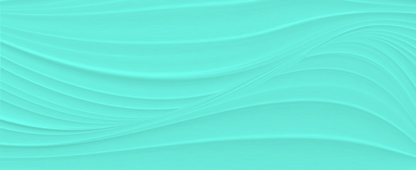 Blue 3 d background with illustration of waves and lines with a gradient of pastel colors. The texture of the marble panoramic size for various purposes.