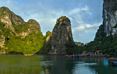 Fototapeta na wymiar Halong bay islands Sea Vietnam. Site Asia