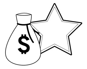 saving money cartoon in black and white