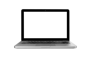 Modern computer.laptop with blank screen isolated on white