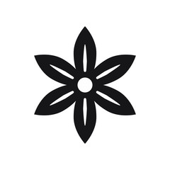 Flowers icon isolated, black solid icon.