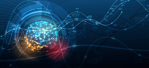 Technology data background, idea of global business solution