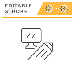 Online education editable stroke line icon