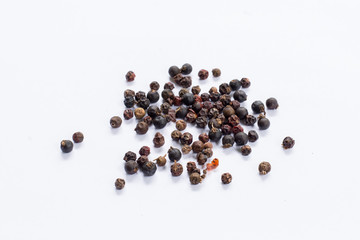 black pepper on white background