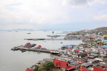 Aerial view of port in Koh Sichang at thailand