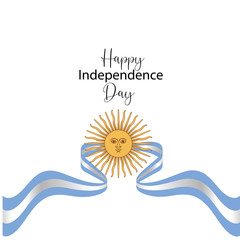 Argentina happy independence day greeting card, banner, vector illustration. -vector