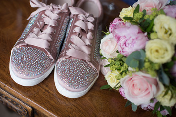 Pink wedding trainers