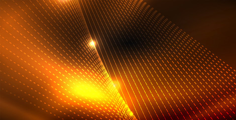 Glossy shiny glowing neon waves