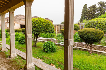 remains of the city of Pompeii destroyed by the eruption of Vesuvius in the year 79 AD