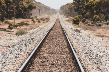 Vintage train tracks.  Journey any direction.