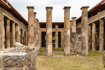 remains of the city of Pompeii destroyed by the eruption of Vesuvius in the year 79 AD