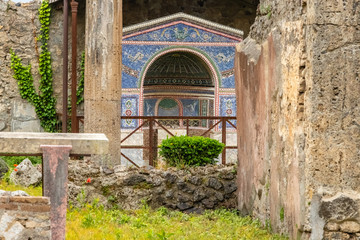 remains of the city of Pompeii destroyed by the eruption of Vesuvius in the year 79 AD