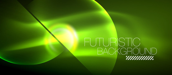 Vector glowing neon circles abstract background