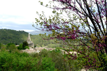 The village and the church of Pierrrelongue