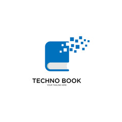 Obraz premium Techno Book Logo Design Vector