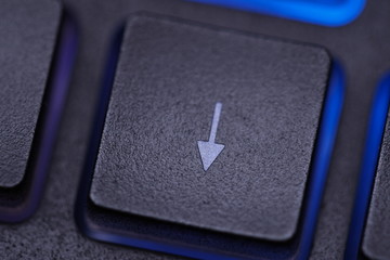 Macro direction key. Keyboard arrow button on computer pc, laptop keyboard for move cursor with backlight