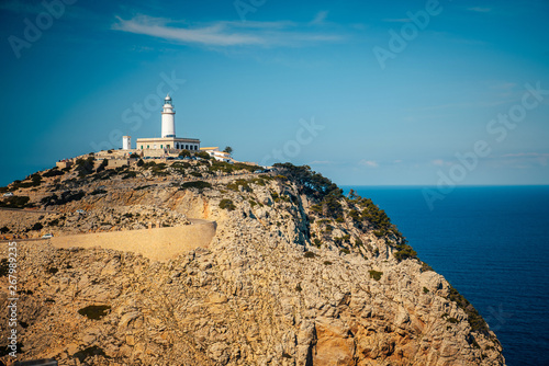 Cap De Formentor Famous Lighthouse On The Rock Mallorca Spain
