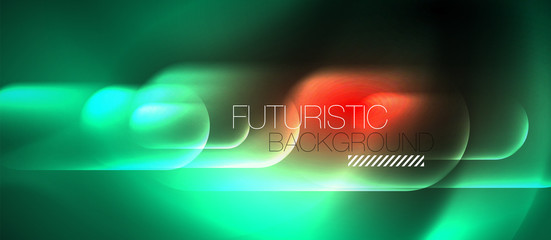 Neon glowing techno lines, blue hi-tech futuristic abstract background template