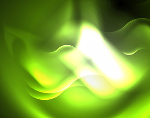 Shiny metallic neon waves vector design