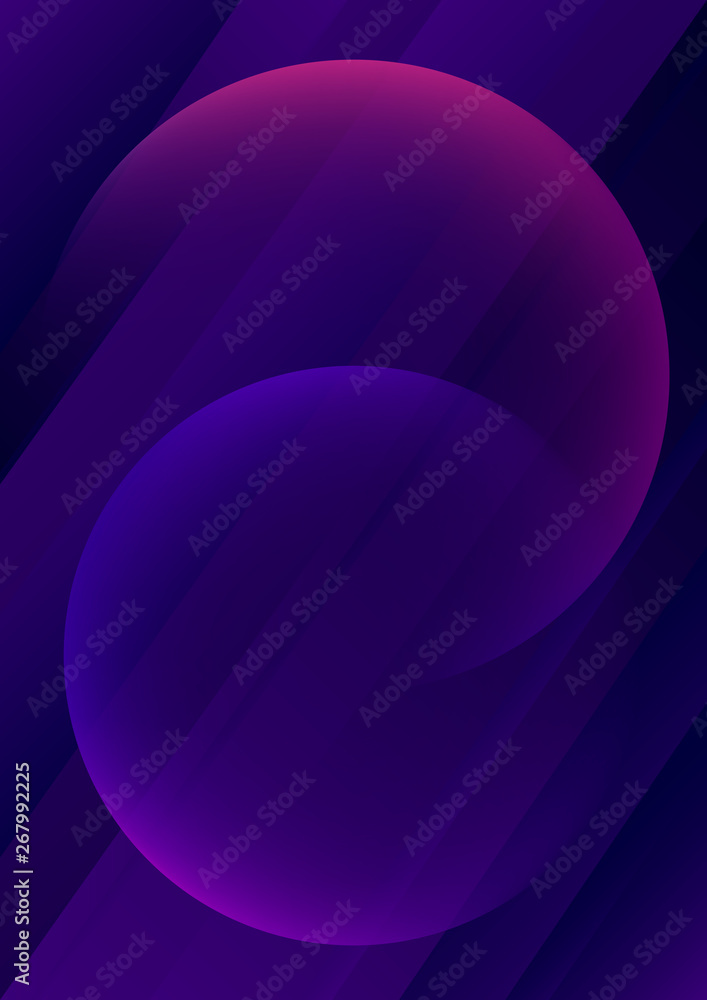 Poster vertical violet abstract background with graphic elements.