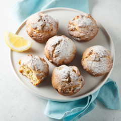 Homemade lemon cottage cheese muffins